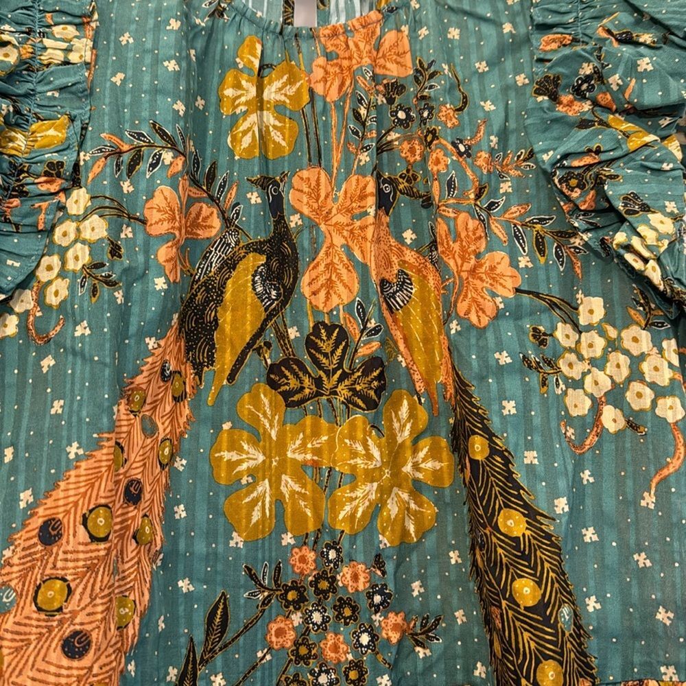 Ulla Johnson Blue and Gold Mini Dress - Picture 7 of 8